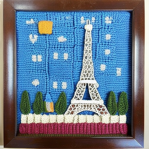 Generated Eiffel Tower Yarn Art