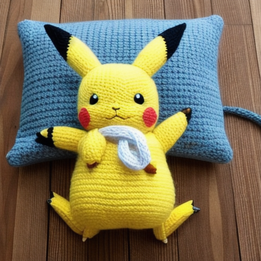 Generated Pikachu Yarn Art